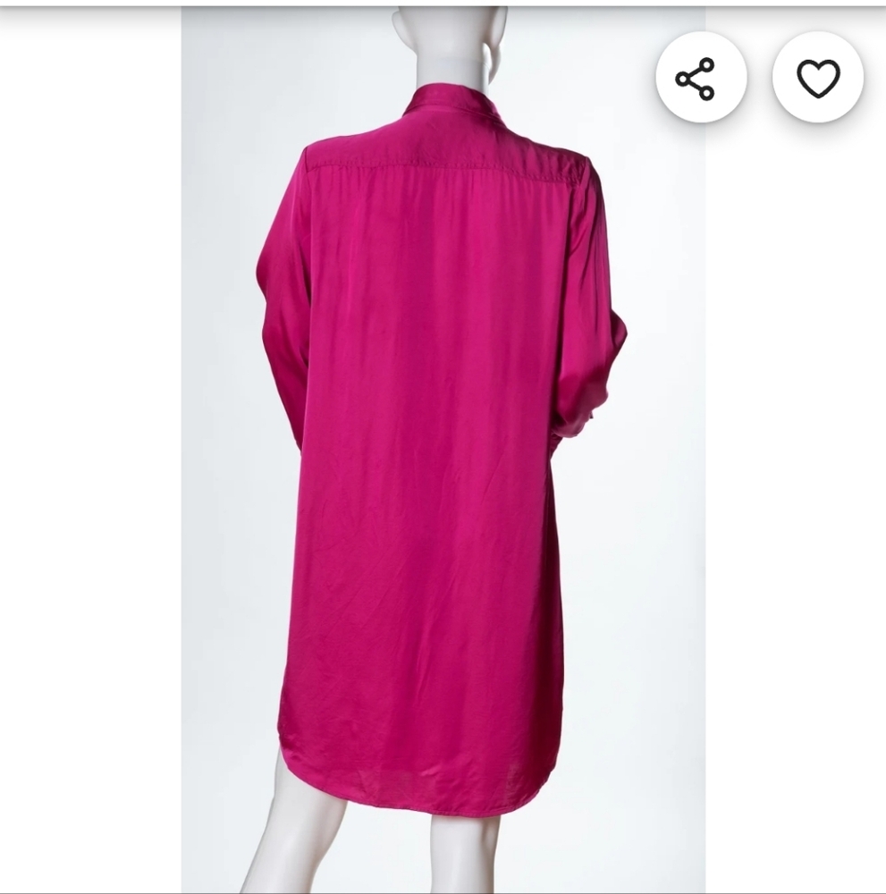 Vintage  Lauren Ralph Lauren Magenta Pink Shirt Dress - Picture 3 of 11